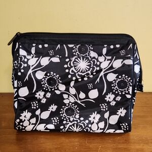 Thirty-one Floral Black and White Cosmetic Bag
